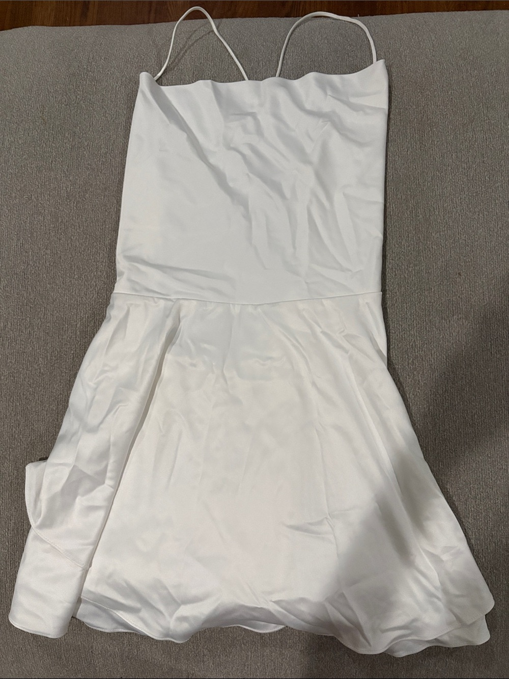 White Satin Slip Dress with Spaghetti Straps